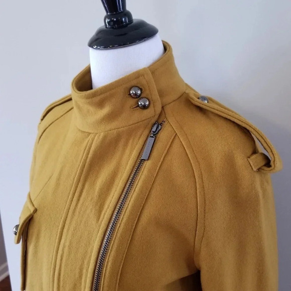 NWT Vertigo Wool Blend Mustard Peacoat S - Picture 4 of 10